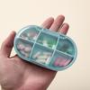Caja de medicamentos de 6 compartimentos para 7 días, dispensador de medicamentos pequeño, portátil, caja de medicamentos semanal, caja para pastillas