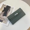 Cartera con patrón de lichi Kelly para mujer WOC, bolso de mano tipo clutch de piel de vaca de primera capa, billetera larga con cadena para hombro y bandolera