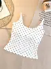 Estilo de garota ousada clareia a pele alças de sutiã fixas de bolinhas acolchoamento no peito camisola regata feminina verão corte justo mostra o corpo fino top de uso interno novo