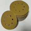 Disco de Polimento Amarelo com Flocking de 6 Polegadas e 8 Furos, Suporte para Lixa Seca de 5 Polegadas e 8 Furos, Lixa com Flocking de 125mm