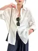 Tencel + Acetato + Lino Cómodo y Texturizado Versátil Tencel Acetato Lino Holgado Camisa con Protección Solar H032712
