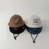 Chapéu de pescador para bebê primavera e outono fofo bebê super fofo chapéu de urso meninos e meninas viagem proteção solar chapéu balde versátil