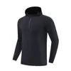 Jaqueta Esportiva Masculina de Cor Sólida com Meio Zíper para Outono, Secagem Rápida, Top Esportivo de Manga Longa com Absorção de Suor, Moletom Esportivo