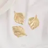 Colgante de Hoja Texturizada Color Duradero Relleno de Oro 14K Colgante de Hoja de Ginkgo Accesorios para Pendientes Pinza de Pelo Hechos a Mano para DIY