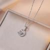 Colar feminino rede vermelha doce estrela lua zircão geométrico nicho luz luxo novo design pingente temperamento titânio aço colar