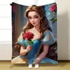 Mantas Infantiles de Dibujos Animados Serie Princesas Disney, Engrosadas, Suaves y Cómodas de Franela, Venta al por Mayor Personalizada Transfronteriza