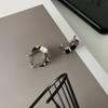 Brincos de argola redondos de metal europeu e americano para mulheres 2021 Nova moda exagerada anel de orelha de prata esterlina elegante Cyber Celebrity Ear Stud Ear