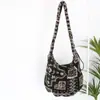 Bolso Cruzado de Felpa Estampado con Cordón Nuevo, Bolso de Hombro Casual de Nicho, Bolso de Compras Portátil para Mujer, Bolso Tote de Moda