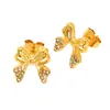 Pendientes de Acero de Titanio Chapados en Oro con Lazo Joker Transfronterizos de Alta Gama para Mujer Moda de Nicho Europea y Americana Joyería Exquisita al por Mayor