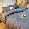 Conjunto de Roupa de Cama Lavável à Máquina de Quatro Peças Presente Atacado Capa de Colcha de Algodão com Aloe Vera Conjunto de Três ou Quatro Peças para Cama de Solteiro em Dormitório Estudantil