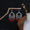 Pendientes Ovalados Estilo Étnico Bohemio Europeo y Americano Transfronterizos para Mujer Retro Atracciones Turísticas Pendientes con Borlas Étnicas