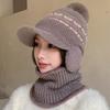 Chapéu Feminino de Tricô para Outono e Inverno, Moderno e Sofisticado, À Prova de Vento, Forrado com Lã, Chapéu Quente, Gorro com Aba Duckbill Protetor de Orelhas, Atacado