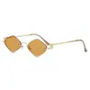 Gafas de sol metálicas de alta gama sin montura con forma de diamante para hombre y mujer, gafas de protección solar para exteriores europeas y americanas, gafas irregulares de moda