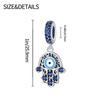 Design Transfronteiriço Mais Vendido Cobre Banhado a Prata 925 Zircônia Azul Coruja Tartaruga Pingente Contas DIY Acessórios para Pulseira