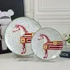 Louça de Porcelana Bone China Pratos Estilo Ocidental Mato Prato Raso 10 polegadas Prato Raso 8 polegadas Venda Direta da Fábrica Caixa de Presente Mesa Desenho Animado