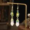 Estilo Chino Cheongsam Pendientes Dinastía Han Pendientes de Celebridad de Internet Estilo Chino Esmalte Colorido Retro Pendientes de Estilo Chino Elegantes de Gama Alta