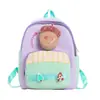 Mochila Infantil Colgante de Piña de Dibujos Animados Unisex Doble Hombro Bolsa Escolar Bloques de Color Rayas Mochila Escolar para Niños y Niñas de Jardín de Infancia