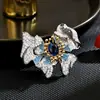 Nuevo Estilo Europeo Atmósfera de Industria Pesada Mariposa de Circonio Completo Hebilla Magnética Animal Completo Estéreo Broche Exquisito Accesorios Clásicos