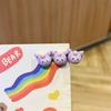 Linda horquilla de Sanrio para el pelo con forma de corazón para chica dulce, flequillo con clip lateral, tocado con melodía de dibujos animados