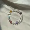 Pulseira de Cristal Duobao Colorida Natural 10mm para Mulheres Água-Marinha Roxa Rosa Asa Citrino Cristal de Morango