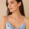 Joyería de moda retro europea y americana para mujer, collar simple de doble capa con colgante de corazón de durazno natural de turquesa con anillo de la suerte número 8