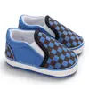 Zapatos para Bebé y Niño Pequeño de 0-1 Año Primavera y Otoño Zapatos de Cuadros sin Cordones Zapatos para Bebé de Suela Suave