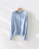 [Hengjia Qy] Cardigã Tricotado de Lã Pura Sem Costura com Gola Redonda Estilo Coreano para Mulheres, Casaco Elegante e Versátil de Corte Justo para Outono e Inverno