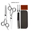 Tijeras de Peluquería, Tijeras Planas de Acero Inoxidable Integradas para Uso Doméstico para Adelgazar y Recortar el Cabello, Juego Completo de Herramientas para Cortar el Cabello