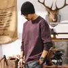 Camiseta de Manga Larga con Textura de Bambú para Hombre Primavera Otoño 2026 Nuevo Morado Dopamina Holgada Sencilla Top para Hombre T Tendencia