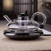 Tetera Plana de Vidrio de Borosilicato para el Hogar, Infusor de Té de Vidrio Hecho a Mano Creativo, Personalizable con Logo, Juego de Té de Regalo