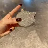 Espejo pequeño de gato de dibujos animados, espejo cosmético portátil de diamantes, espejo plegable mini de alta definición, venta directa de fábrica de comercio exterior transfronterizo
