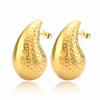 E156 Pendientes de Martillo con Gota de Moda Transfronteriza al por Mayor Pendientes Huecos de Acero de Titanio de Moda Tendencia para Mujer Pendientes