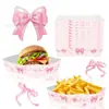 Tp046 Exportación Niña Pequeña Fresca y Hermosa Lazo Rosa Fiesta Merienda Dulces Charola Caja de Papel Forma de Barco