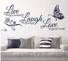 Comercio exterior nuevo Vive Ama Inglés creativo mariposa sala de estar dormitorio decoración pegatinas PVC fabricantes mayoreo