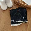 Calça Flare de Lã com Bolinhas e Renda para Bebês Meninas Outono e Inverno Calça Longa Slim e Estilosa com Laço de Bolinhas