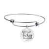 Pulseira europeia e americana Cross-border Aço inoxidável joias Gravura Pais Dia dos Namorados Ação de Graças Natal Presente Pulseira de titânio