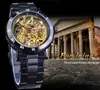 Forsining Reloj Mecánico Automático Impermeable Hueco Tallado Moda Casual para Hombre Estilo Europeo y Americano Venta al por Mayor