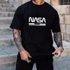 Camiseta Estampada con Letra Cuello Redondo Top Estilo Europeo y Americano