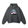 Moletom Casual Chinês Retro Americano 360g Algodão Moda Primavera e Outono Cor Lisa Estampada Solto e Confortável com Capuz