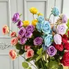 Flores artificiais: Rosa Princesa de 8 Cabeças para Casamentos, Flores Decorativas para Arranjos de Corredor de Casamento, Flores Artificiais para Decoração de Casa