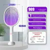 Mata-mosquitos Elétrico, Mata-moscas Recarregável com Rede Grande, Matador de Mosquitos Doméstico Potente, Luz LED, Bateria de Chumbo-Ácido, Especial para Exportação