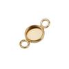 RUMNVNTY - Colgante binaural redondo de acero inoxidable de 6 mm de diámetro interior, accesorios de joyería, soporte para gemas, base pulida fina