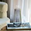 Vaso de Vidro Escandinavo Simples Criativo com Listras Verticais Recipiente de Flores Dourado Decoração de Arranjo de Flores Hidropônicas Ornamentos