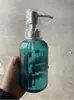 Kit de Garrafa de Álcool em Gel de Vidro Tipo Spray com Listras Verticais e Cabeça de Bomba de Aço Inoxidável