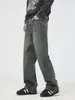 Ropa de Hombre Fengshe / 2026 Primavera y Otoño Nuevo Jeans Vintage de Corte Holgado Ligeramente Acampanado para Hombre Pantalones Largos de Calle