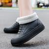 Botas de Lluvia de Estilo Japonés para Mujer, Moda de Caña Baja, Ropa Exterior Antideslizante Impermeable, Botas Cortas de Lluvia con Forro Polar, Zapatos de Goma de Suela Gruesa para Trabajo en Cocina