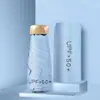 Paraguas de Bolsillo tipo Cápsula para Mujer, Recubrimiento Negro Engrosado, Protección Solar, Paraguas Sombrilla, Paraguas Plegable, Doble Uso para Sol y Lluvia, Sombrilla Solar Personalizada al por Mayor