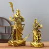 Guan Gong de Bronze, Guan Gong de Bronze, Guan Gong com Espada, Guan Di Guan Er, Ornamento de Estátua de Divindade Doméstica, Guan Gong de Pedra em Pé
