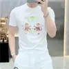 Camiseta de Manga Corta con Cuello Redondo de Gama Alta para Hombre, Nuevo Lujo Accesible de Verano, Camiseta Básica de Media Manga para Hombre Joven, Moderna