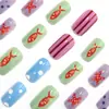 Uñas ponibles estilo oceánico medianas-largas peces pequeños estrellas de mar flores puntas de arte de uñas fábrica de origen uñas postizas desmontables venta al por mayor